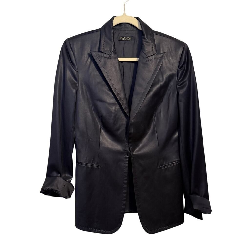Marlowe Shine Wool Blazer Jacket Made in Italy Sz. 40 (US 4)